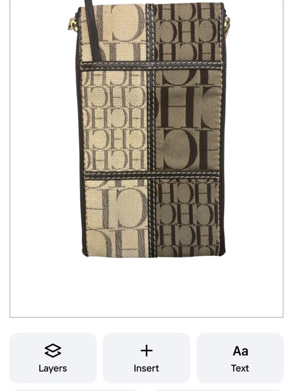 Carolina Herrera monogram brown slim crossbody bag - Picture 9 of 10